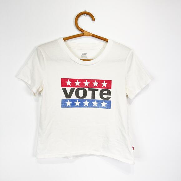 Levi's VOTE womens short sleeve t-shirt Size Small - Picture 1 of 8